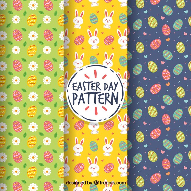 Set of easter day patterns 