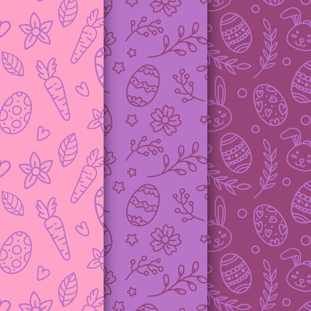 Set of easter day patterns