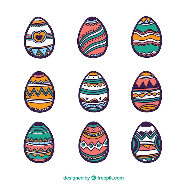 Free vector set of easter eggs in abstract design