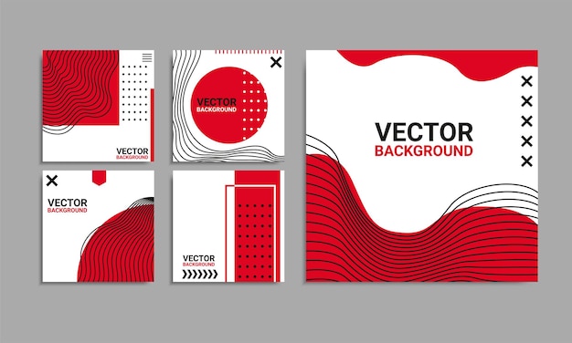 Free vector set of editable minimal square banner template
