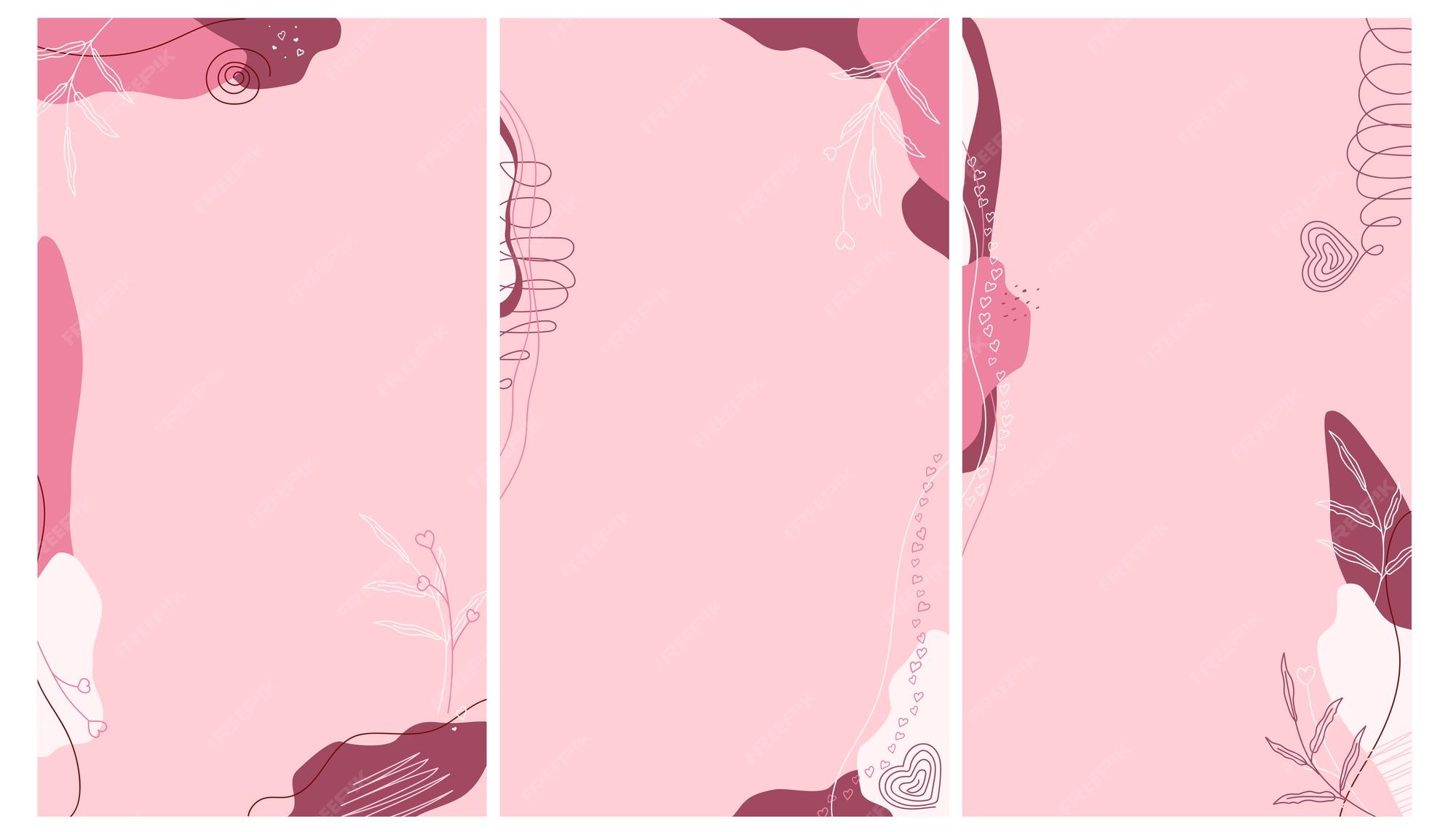 Premium Vector Set of editable pink backgrounds wist flower and Premium Vector Set of editable pink backgrounds wist flower and