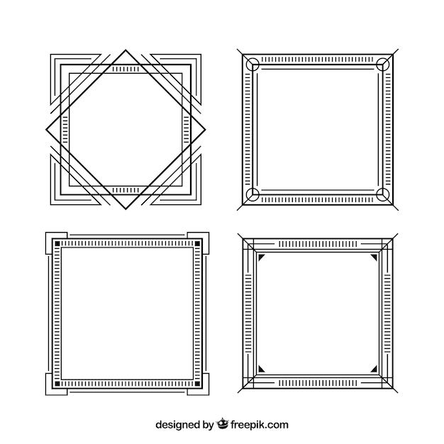 Vettore gratuito set di cornici decorative eleganti