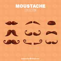 Free vector set of elegant movember moustaches