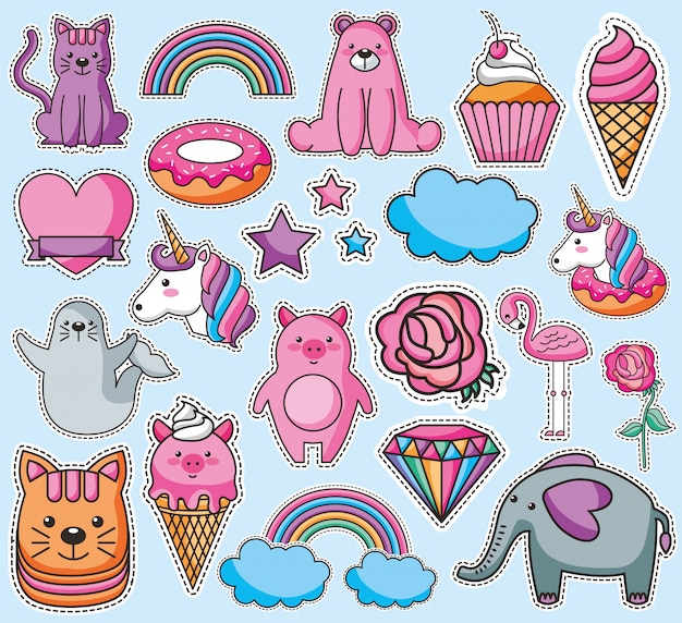 Cute stickers Vectors & Illustrations for Free Download