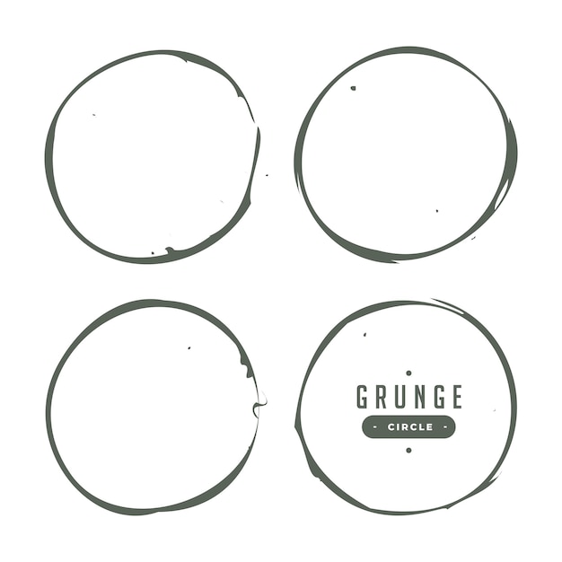 Free vector set of empty enso round frame in grungy style vector