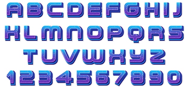 Free vector a set of english alphabet space font on white background