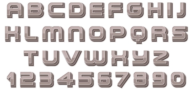 Набор космического шрифта английского алфавита на белом фоне