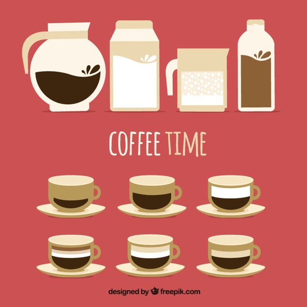 Free vector set to enjoy the coffee time