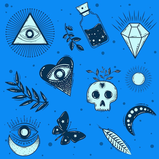 Free vector set of esoteric elements
