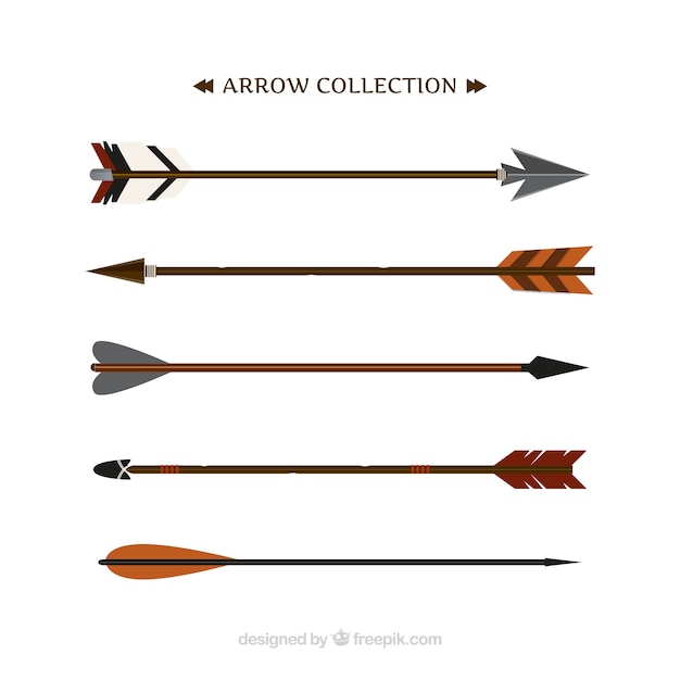 Free vector set of ethnic arrows in flat design