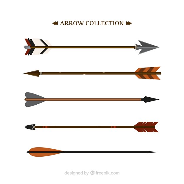 Set of ethnic arrows in flat design