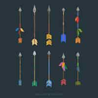 Free vector set of ethnic colored arrows