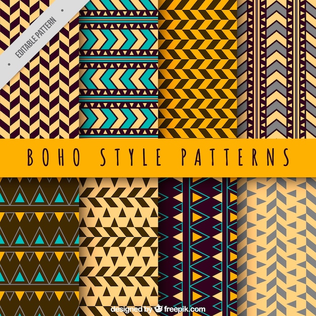 Set of ethnic geometric patterns