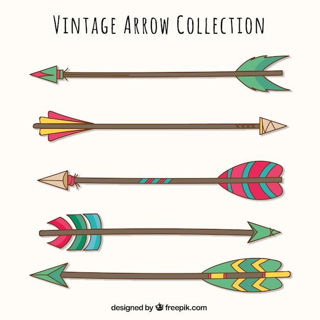 Set of ethnic hand drawn arrows