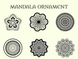 Free vector set ethnic mandala decoration pattern