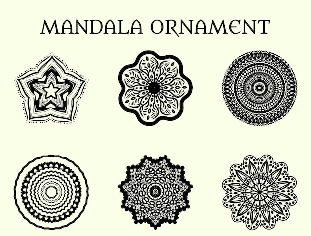 Set Ethnic mandala decoration pattern