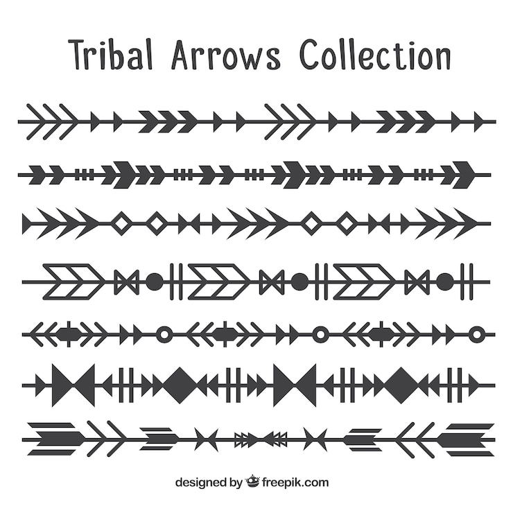 Free Vector set of ethnic shapes borders 