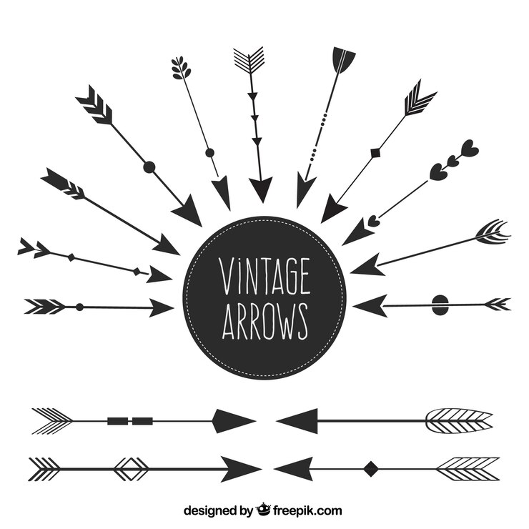 Free Vector set of ethnic vintage arrows