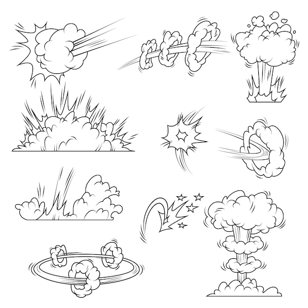 Free vector set of explosion bubbles