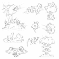 Free vector set of explosion bubbles