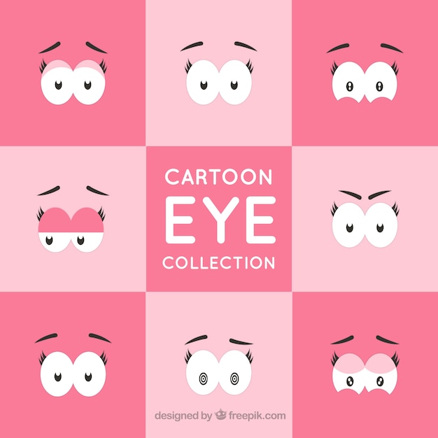 Free vector set of expressive eyes for drawings