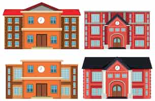 Free vector set of exterior buildings