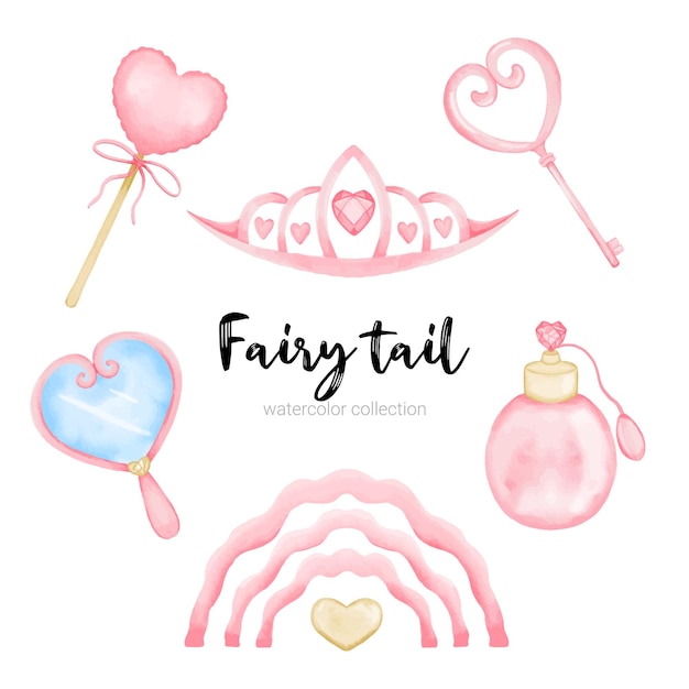 Set of fairy tale characters mythological objects element