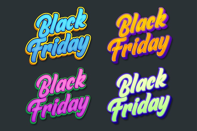 Free vector set of fancy black friday sticker