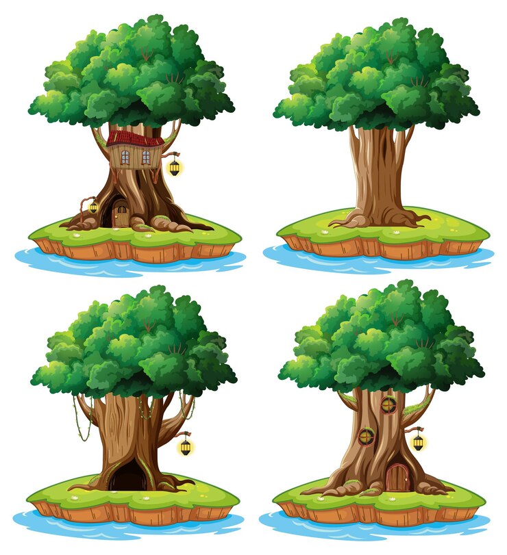 Free Vector set of fantasy houses on white background