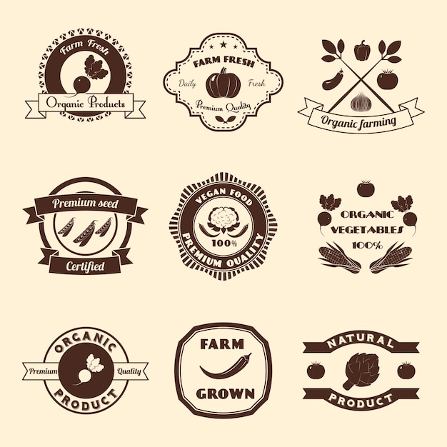 Set of farm badges