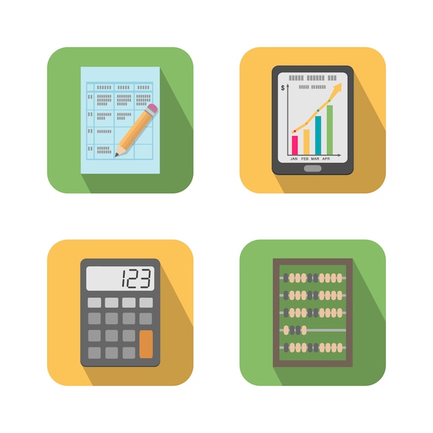 Free vector set of financial business tools icons