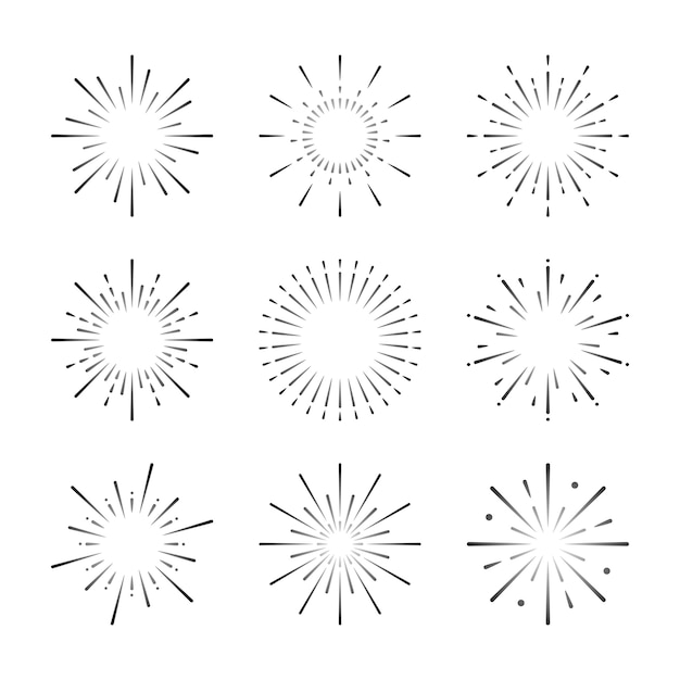 Free vector set of firework explosion vectors