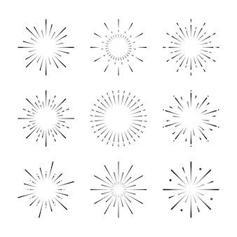 Set of firework explosion vectors