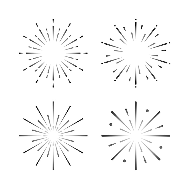 Set of Firework Explosion Vectors for Free Download