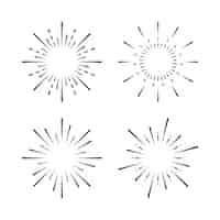 Free vector set of firework explosion vectors