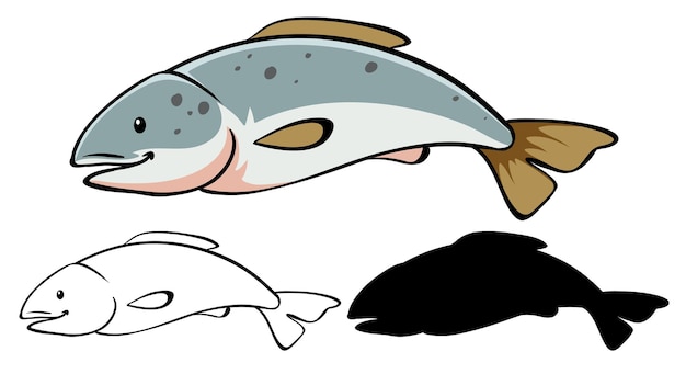 Set of fish cartoon