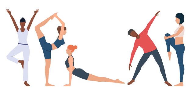 Набор фитнес-инструктора практикующих йогу