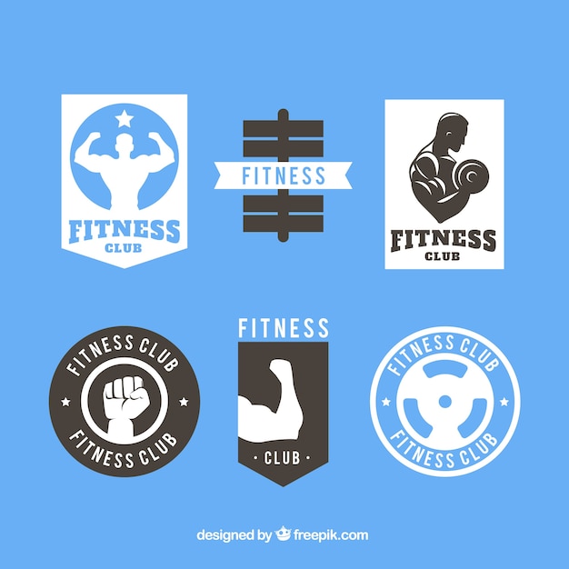 Free vector set of fitness labels