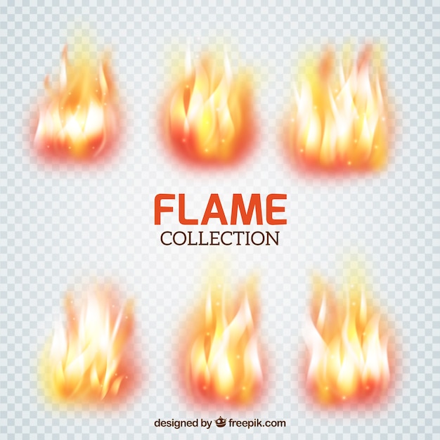 Free vector set of flame brushes