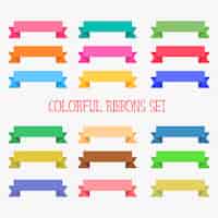 Free vector set of flat colorful ribbons
