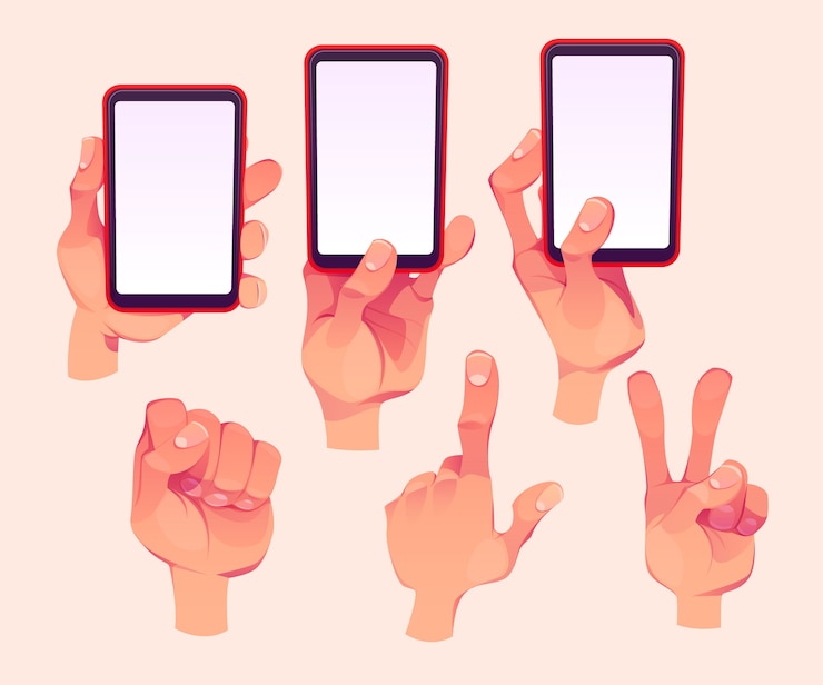 Free Vector set of flat design hands expression