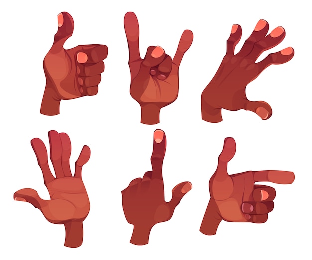 Set of flat design hands expression