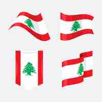 Free vector set of flat design lebanese flags