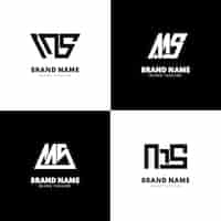 Free vector set of flat design ms logo templates
