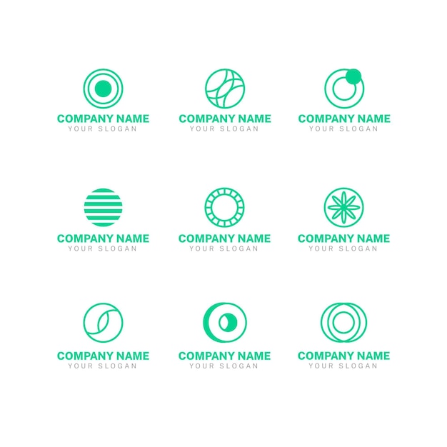 Free vector set of flat design o logo templates