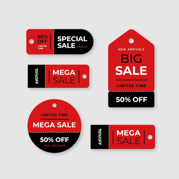 Set of flat design sales tags