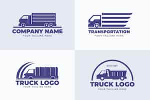 Free vector set of flat design truck logos