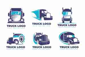 Free vector set of flat design truck logos