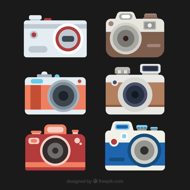 set of flat designed cameras 