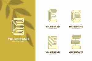 Free vector set of flat e logo templates